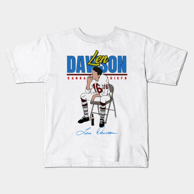 Len Dawson Aesthetic Tribute 〶 Kids T-Shirt by Terahertz'Cloth